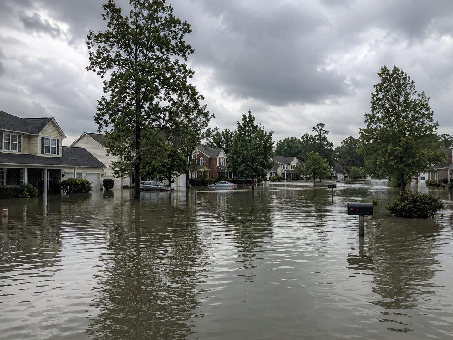 Storm water flooding near Charleston area homes
